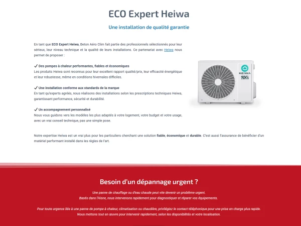 Site WordPress Beton Aéro Clim